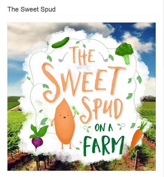 Sweet spud on a farm logo
